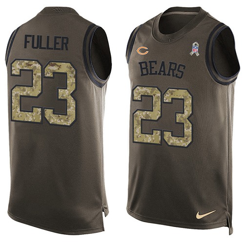 Men's Limited Kyle Fuller Nike Jersey Green - #23 Salute to Service Tank Top NFL Chicago Bears